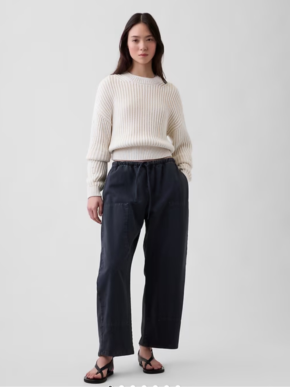 NWT Gap Double Knee Barrel Pants Black